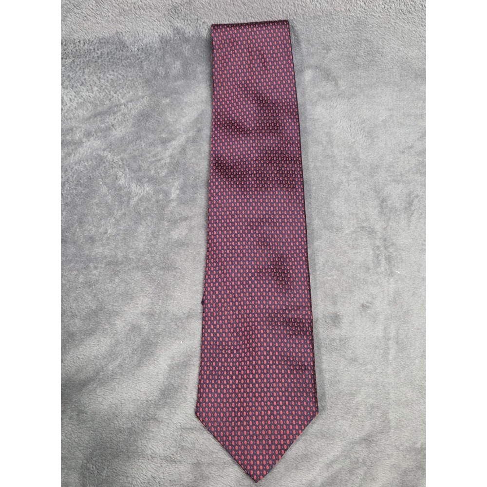 Richel Silk Men's‎ Tie Red Burgundy Blue  Classic Geometric Vintage Simple